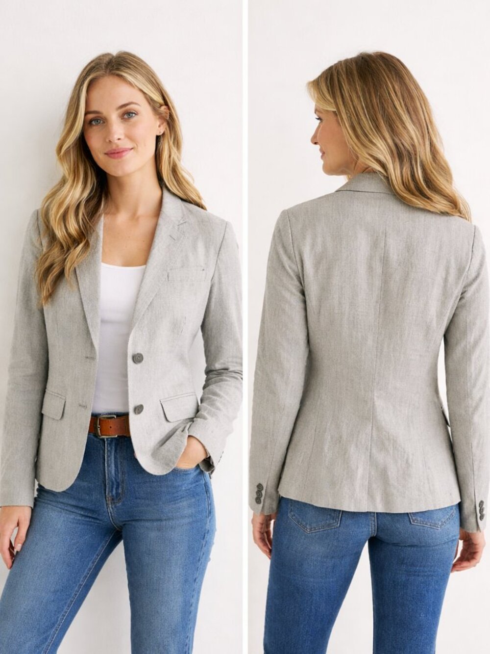 J.Crew Lt Gray Schoolboy Blazer Sz 12 Preppy Career Capsule EUC